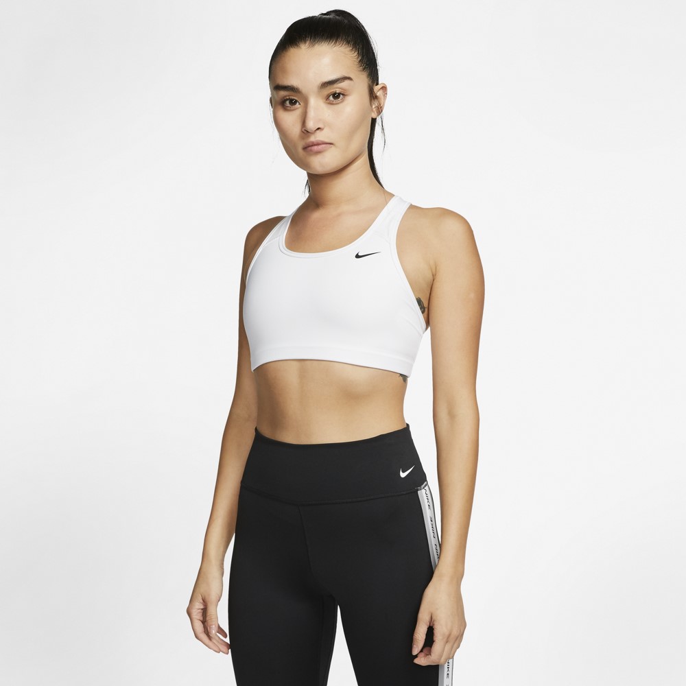 NIKE SWOOSH WOMEN'S MEDIUM-SUPPORT - WHITE/CRIMSON TINT