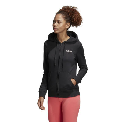 Adidas Essentials Solid Kapuzenjacke Damen - CBLACK/FTWWHT/CBLACK,||