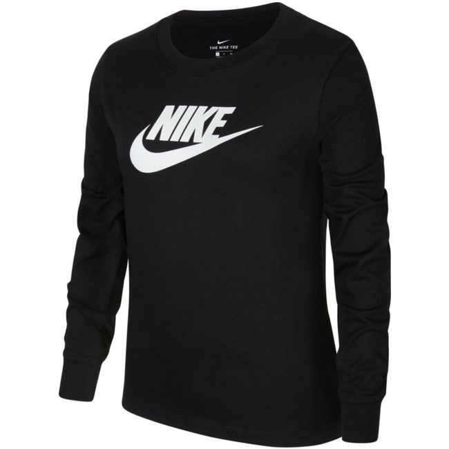 Nike Sportswear Longsleeve Basic Futura Kinder - BLACK/WHITE,||