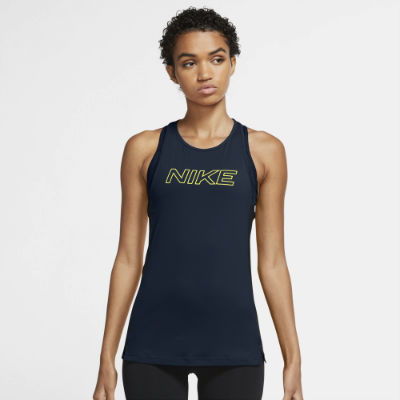 Nike Pro Tanktop Damen - OBSIDIAN/OBSIDIAN/BLACK/PURE P