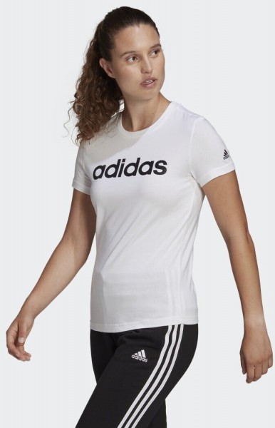  Adidas Sportswear Loungeweat Essentials Slim T-Shirt Damen - BLACK/RUNWHT/RED,||