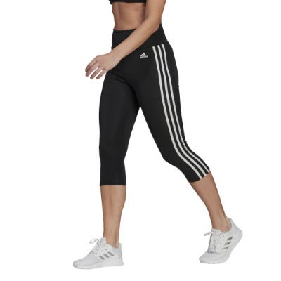 Adidas Designed To Move High-Rise 3-Streifen Sport 3/4-Tight Damen - CBLACK/FTWWHT/CBLACK,||