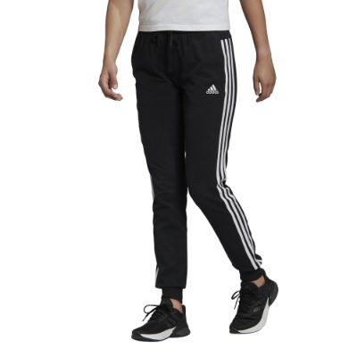 Adidas Essentials Single Jersey 3-Streifen Hose - CBLACK/FTWWHT/CBLACK,||