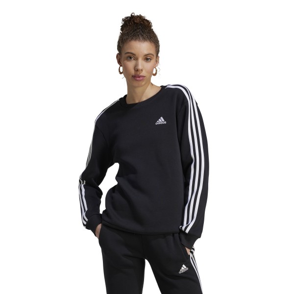 Adidas Essentials 3-Streifen Sweatshirt Damen - BLACK/RUNWHT/RED,||