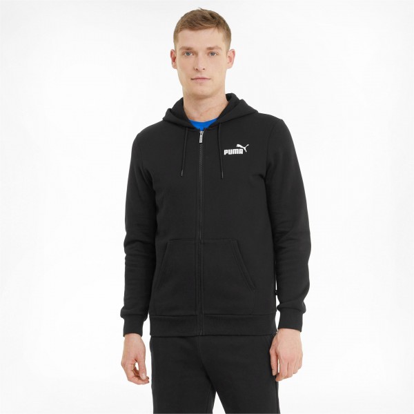 Puma Essentials Logo Herren Kapuzenjacke - PUMA BLACK-NRGY RED-PUMA WHITE,||