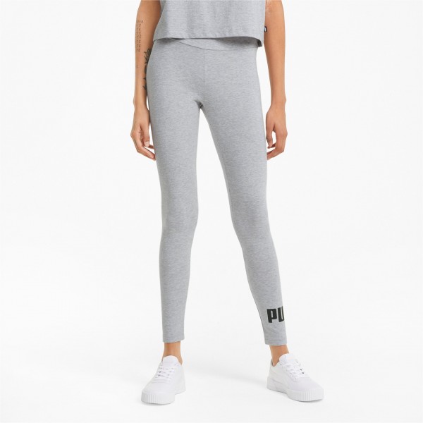 Puma Essentials Logo Leggings Damen - PUMA WHITE-GREEN GLIMMER,||