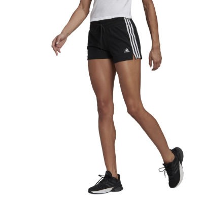 Adidas Essentials Slim 3-Stripes Shorts Damen - CBLACK/FTWWHT/CBLACK,||