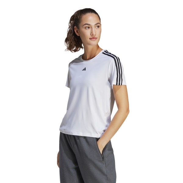 Adidas Aeroready Train Essentials 3-Streifen T-Shirt Damen - BLACK/RUNWHT/RED,||