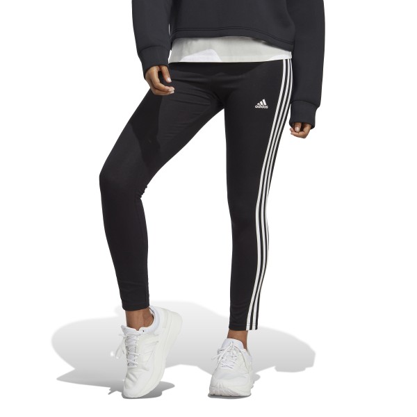 Adidas Essentials 3-Streifen High-Waisted Single Jersey Leggings Damen - CBLACK/FTWWHT/CBLACK,||