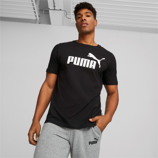 Puma Essentials Logo Herren T-Shirt - PUMA BLACK-NRGY RED-PUMA WHITE,||