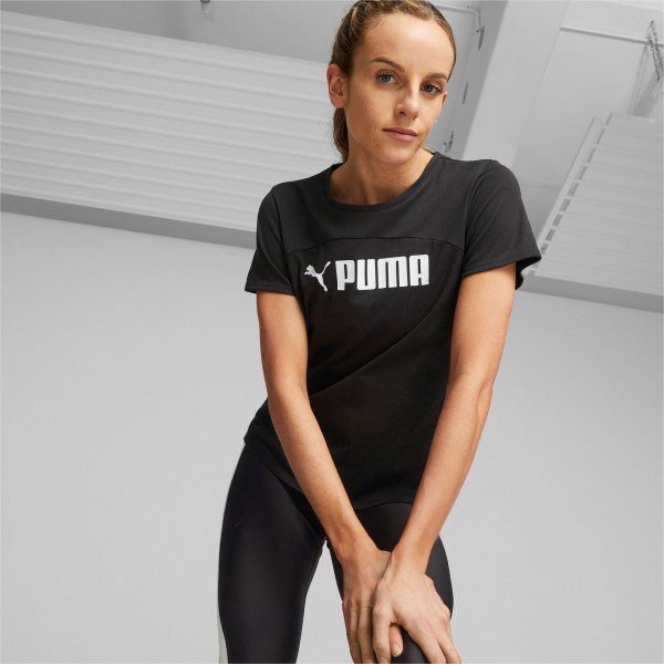 Puma Ultrabreathe Trainings-T-Shirt Damen - PUMA BLACK-NRGY RED-PUMA WHITE,||