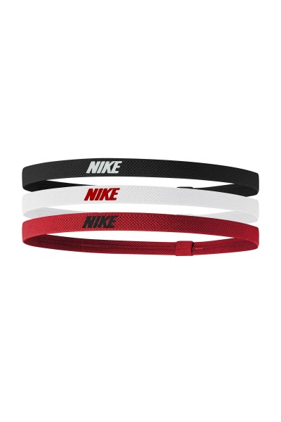 Nike Elastic Hairbands (3 Pack) - 083 black/white/university red,||