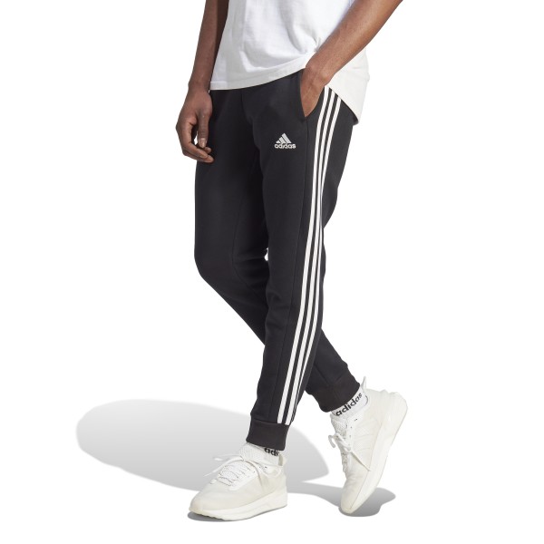 Adidas Essentials 3-Streifen Tapered Cuff Hose - BLACK/RUNWHT/RED,||